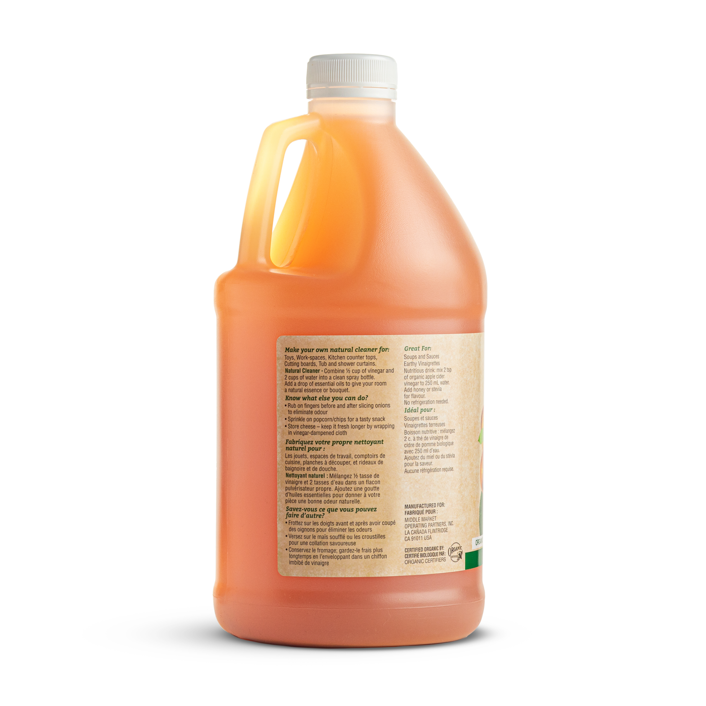 MOTHER EARTH ORGANIC APPLE CIDER VINEGAR 64OZ.